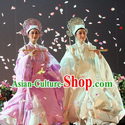 Traditional Chinese Peking Opera Butterfly Love Liang Shanbo and Zhu Yingtai Costumes and Hats