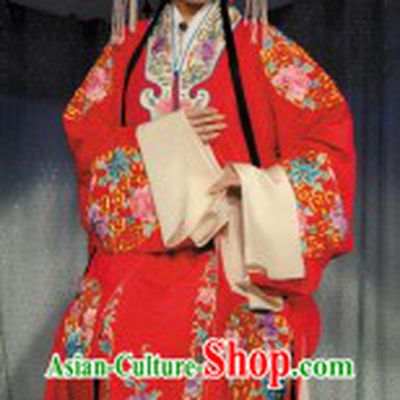 Traditional Chinese Opera Qing Yi Red Wedding Robes