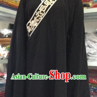 Traditional Chinese Black Long Robe Xiao Sheng Costumes