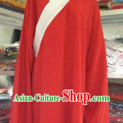 Traditional Chinese Red Long Robe Water Sleeves Costumes