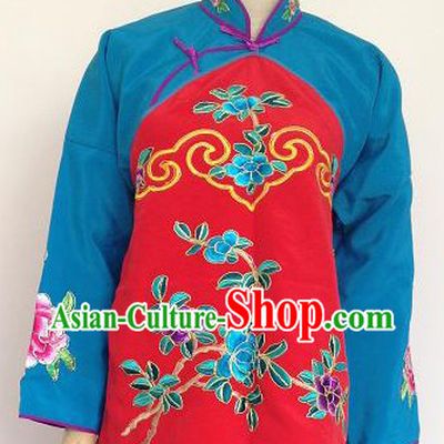 Ancient Chinese Red and Blue Jacket and Skirt
