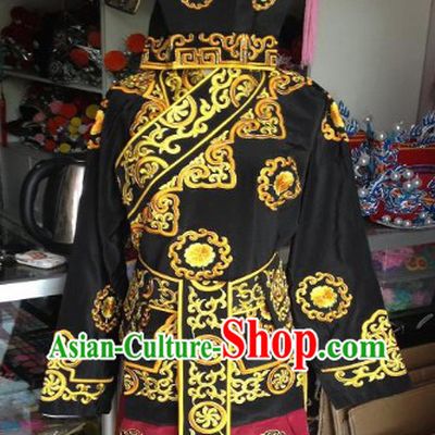 Ancient Chinese Embroidered Opera Costumes and Hat for Men