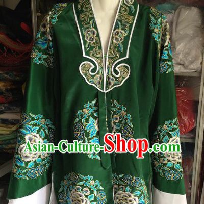 Green Embroidered Flower Opera Costumes