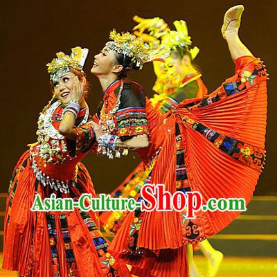 Traditional Chinese Miao Ethnic Dance Costumes for Women
