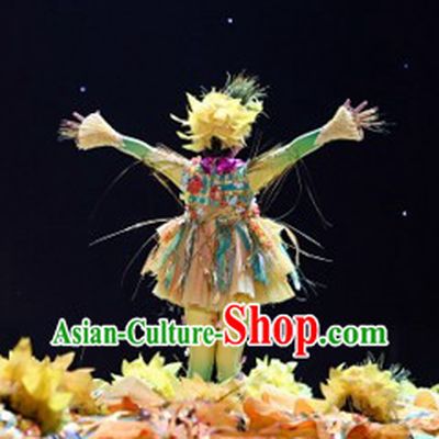 Novelty Scarecrow Dance Costumes and Headwear for Kids