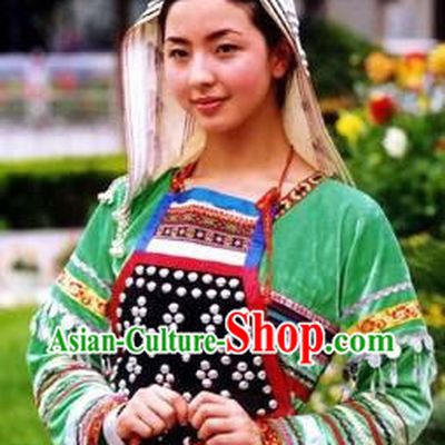 Jino Nationality Female Clothing and Hat for Women