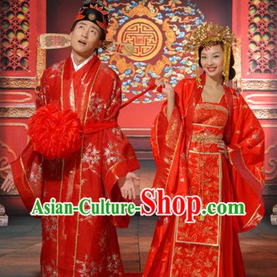 Chinese Folk Wedding Outfits for Men and Women