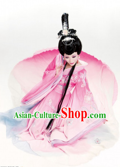 The Four Most Beautiful Women Xi Shi Stage Performance Suit with Long Trail and Hair Accessories