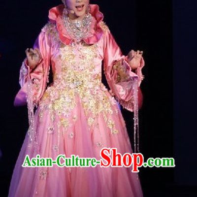 Professional Stage Performance Chinese Princess Costumes and Hair Accessories Complete Set