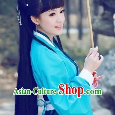 Ancient Chinese Blue Hanfu Outfit