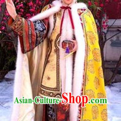 Qing Dynasty Empress Clothing, Cape and Headdress Complete Set
