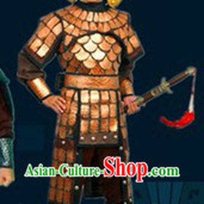 Ancient Chinese General Armor Costumes and Helmet Complete Set