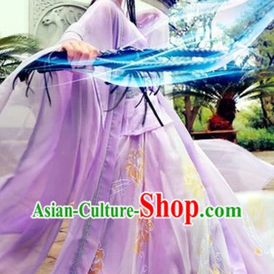 Zhou Zhiruo Purple Hanfu Clothes in The Heaven Sword and Dragon Saber