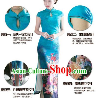 Chinese Classic Romantic Long Butterfly Cheongsam
