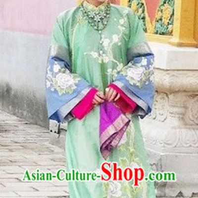 Qing Dynasty Imperial Princess Outfit and Headwear Complete Set
