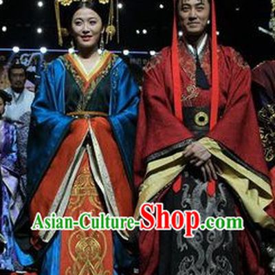 Ancient Chinese Han Dynasty Emperor and Empress Clothes and Hats