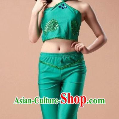 Traditional Chinese Green Contemporary Dance Costumes