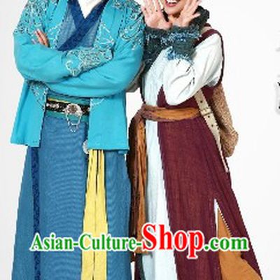 Ancient Chinese Young Couple Clothes for Men and Women