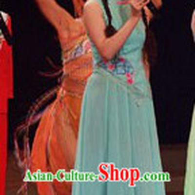 Green Jasmine Flower Chorus Singing Costume and Headdress Complete Set