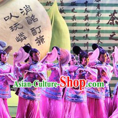 Minguo Time Lady Dancewear Costumes and Headwear Complete Set for Women