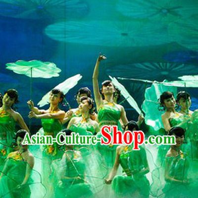 Jasmine Flower Group Dance Green Costumes
