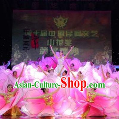 Flower Petal Group Dance Costumes and Headdress Complete Set