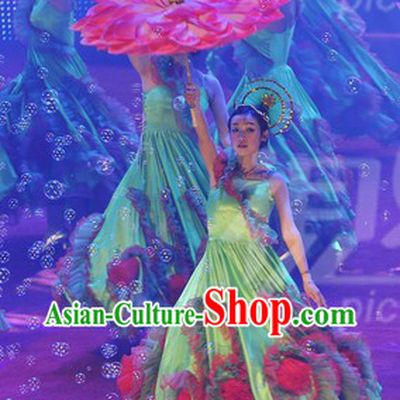Flower Stage Opening Dance Costumes and Headdress Complete Set