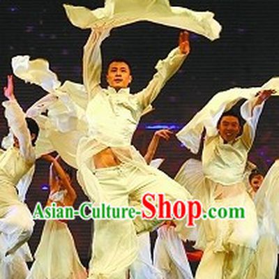 Pure White Male Dance Costumes for Both Student and Professional Dancers