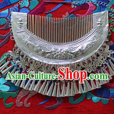 Traditional Miao Ethnic Silver Comb Headpieces