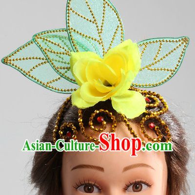 Traditional Chinese Green Leaf Folk Dance Headpiece