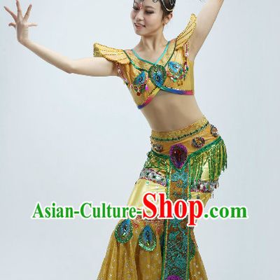 High Shoulder Dai Dance Costumes and Headpieces for Women