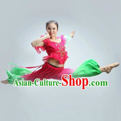 Stunning Pink Fan Dancing Outfit for Women