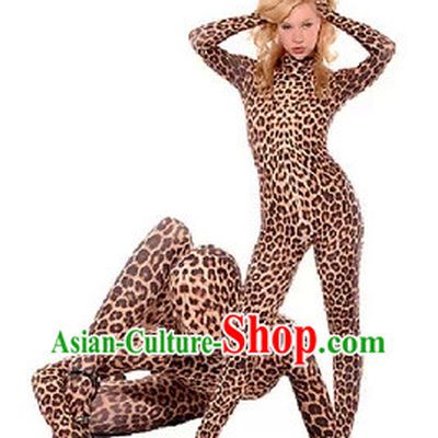 Leopard Stage Performance Bodysuit Lycra Spandex Dance Costume
