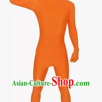 Orange Full Body Tight Dress Dance Costumes Lycra Spandex Bodysuit