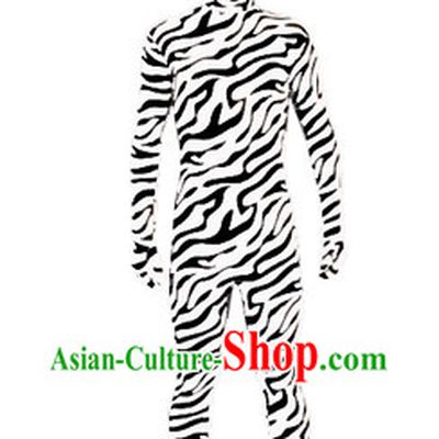 Zebra Full Body Tight Dress Dance Costumes Lycra Spandex Bodysuit