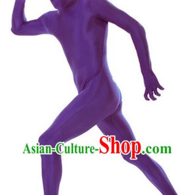 Purple Full Body Tight Dress Costumes