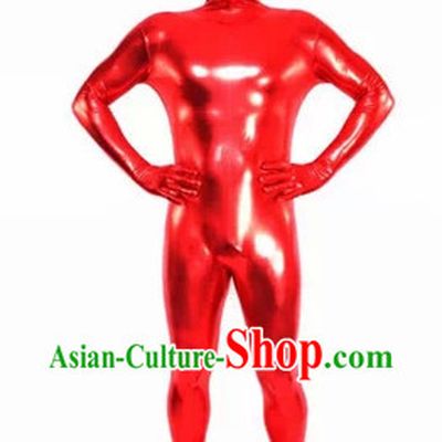Red Full Body Tight Dress Dance Costume