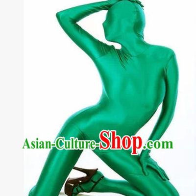 Green Full Body Tight Dress Dance Costume Lycra Spandex Bodysuit