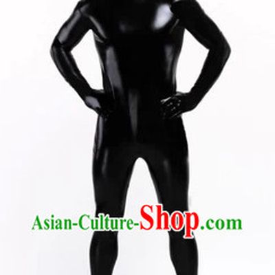 Black Full Body Tight Dress Dance Costume Lycra Spandex Bodysuit