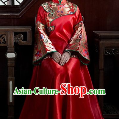 Traditional Chinese Wedding Blouse and Skirt for Brides