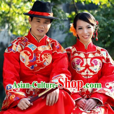 Happy Marriage Wedding Blouse, Skirt and Hat for Men and Women