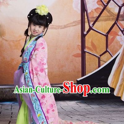 China Imperial Princess Long Tail Hanfu Wedding Garment for Kids