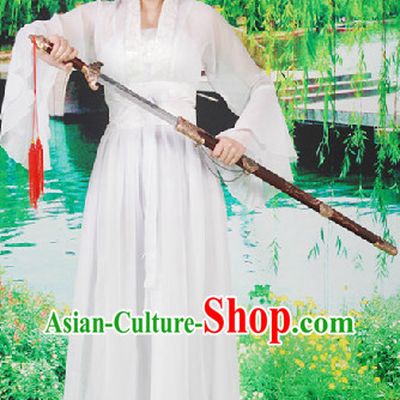 White Lady Simple Hanfu Suit