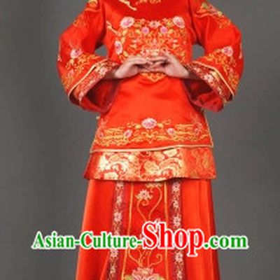 Red Xiuhe Wedding Garment Romantic Dress