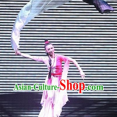 Water Ink Wide Sleeve Hanfu Recital Dance Costumes for Women