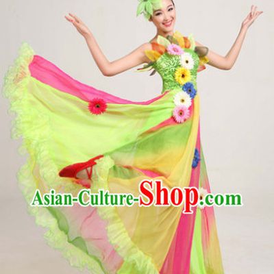 Professional Festival Performace Dancing Costumes and Headdress Complete Set for Women