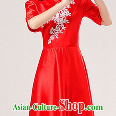 Traditional Bamboo Flute Mandarin Collar Stage Performance Dresses