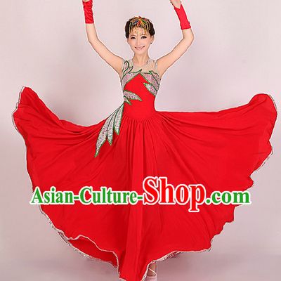Traditional Chinese Red Opening Festival Celebration Dance Skirt