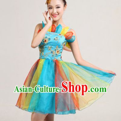 Traditional Chinese Short Skirt Dancing Costumes