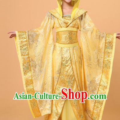 High Collar Long Tail Ancient Chinese Film and Video Empress Garment and Headwear